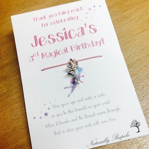 Fee Wunscharmband, Kinder Gastgeschenke, Mädchen Gastgeschenke, Wunsch Armband, Geburtstag Gastgeschenke, Fee, Fee Party, Gastgeschenke, Partytüten