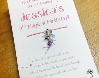 Fairy wish bracelet, Kids party favours, Girls party favours, Wish bracelet, Birthday favours, Fairy, Fairy Party, Party favours, Party bags