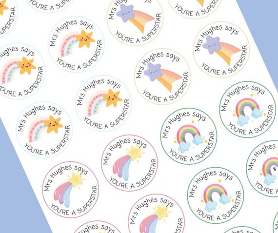 BULK DISCOUNT - Well done stickers, personalised teacher stickers, merit stickers, teacher stickers, personalised stickers, sticker sheet