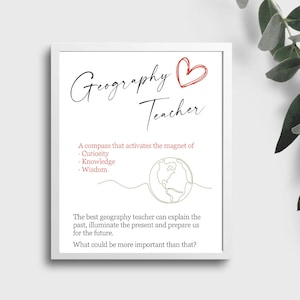 Geographielehrer Danke, digitaler Download, Lehrer Geschenk, Geographielehrer Wertschätzung, Geographielehrer Karte, weltbester Lehrer
