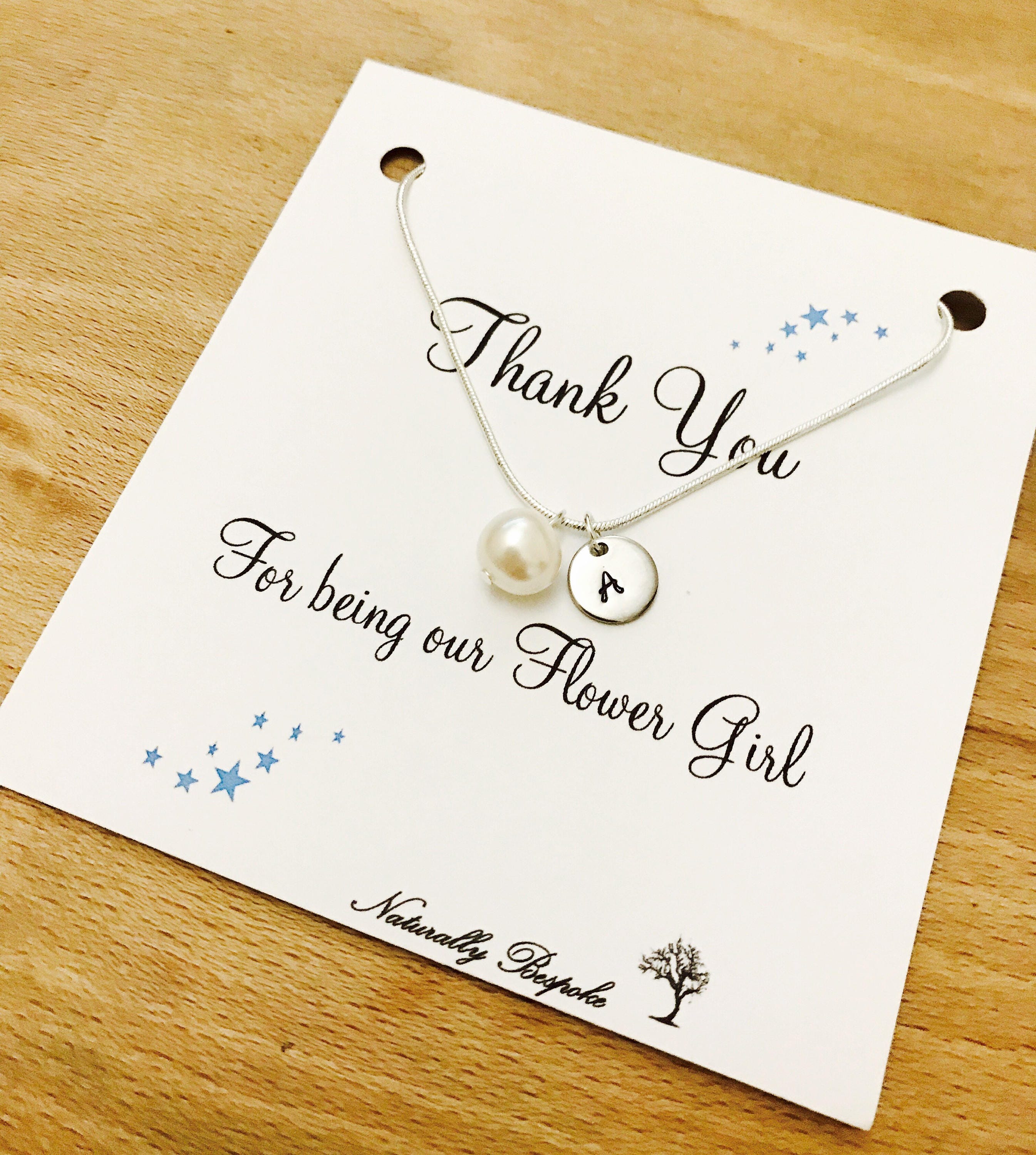 Flower Girl Necklace Flower Girl Gift Personalised Flower Etsy UK