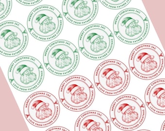 Personalised Christmas present labels From Father Christmas Santa Claus, Christmas gift name tag stickers Personalised gift labels for kids