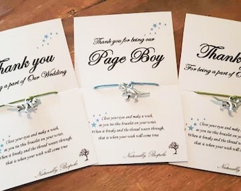 Page boy gift, Thank you page boy, Page boy, Wedding favour, Thank you usher, Ring Bearer, Wish bracelet, Wedding favor, Wedding, Usher