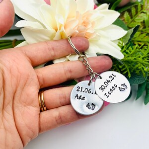 Personalised gift for mum, Children&#39;s birth date keychain, Personalized gift for mom, new mummy gift, mummy keepsake, mummy, new mama, mum