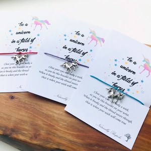 Unicorn wish bracelet, Kids party favours, Girls party favours, Wish bracelet, Birthday favours, Unicorn, Fairy Party, Princess birthday