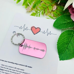 Sound wave, QR code, Personalised Sound wave keychain, Lyrics gift, Baby audio, Your favourite song engraved, Loved ones voice engraved