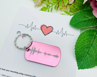 Sound wave, QR code, Personalised Sound wave keychain, Lyrics gift, Baby audio, Your favourite song engraved, Loved ones voice engraved
