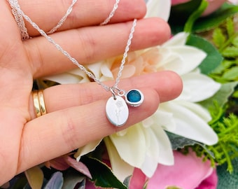 December birthday necklace Topaz Poinsettia, Christmas birthday, Poinsettia flower necklace, mothers day gift idea, birthday for her, Topaz