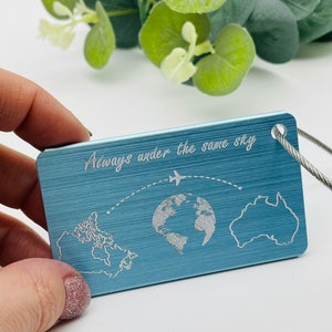 Personalised luggage tag, Travel keychain, Luggage Tag, Wanderlust, Travel gift, Long distance gift, Travel gift, Deployment gift, Travel