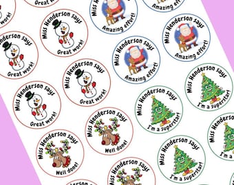 SCONTO ALL'INGROSSO Adesivi natalizi ben fatti, adesivi personalizzati per insegnanti, adesivi al merito, nome dell'insegnante, adesivi personalizzati, scuola