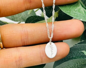 forget me not silver memorial necklace, forget me not pendant, memory remembrance necklace, lost loved one, bereavement grandmother daughter