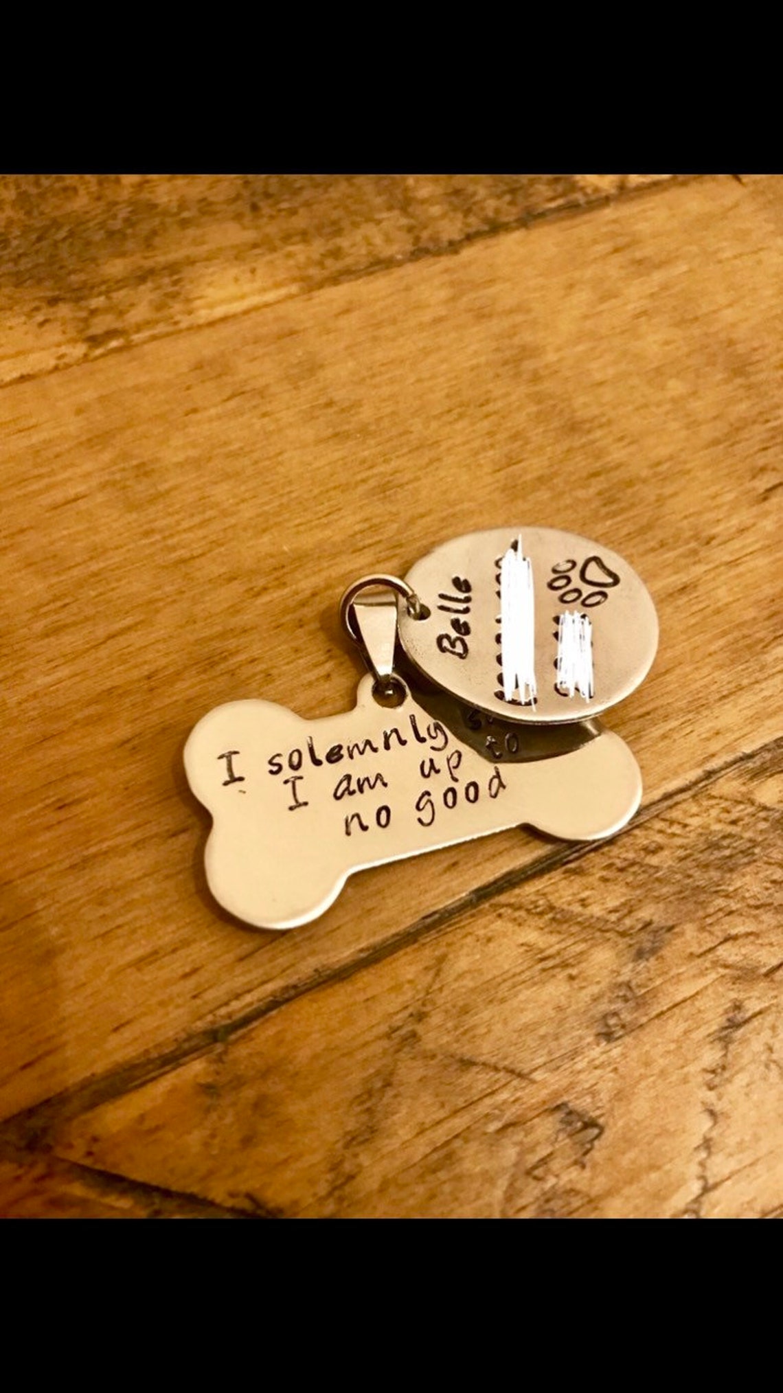Dog id tag Dog tag Personalised dog tag Puppy tag Cute dog Etsy