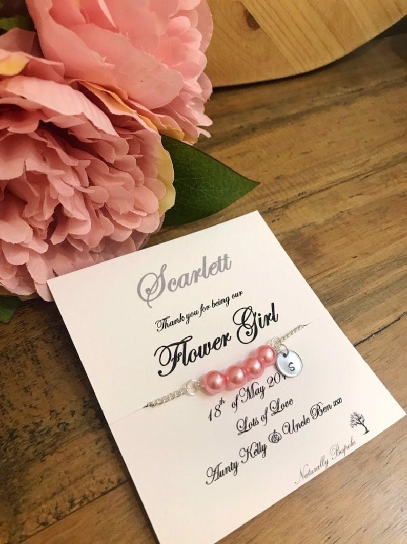 Flower Girl Bracelet Thank You for Being My Flower Girl Etsy UK