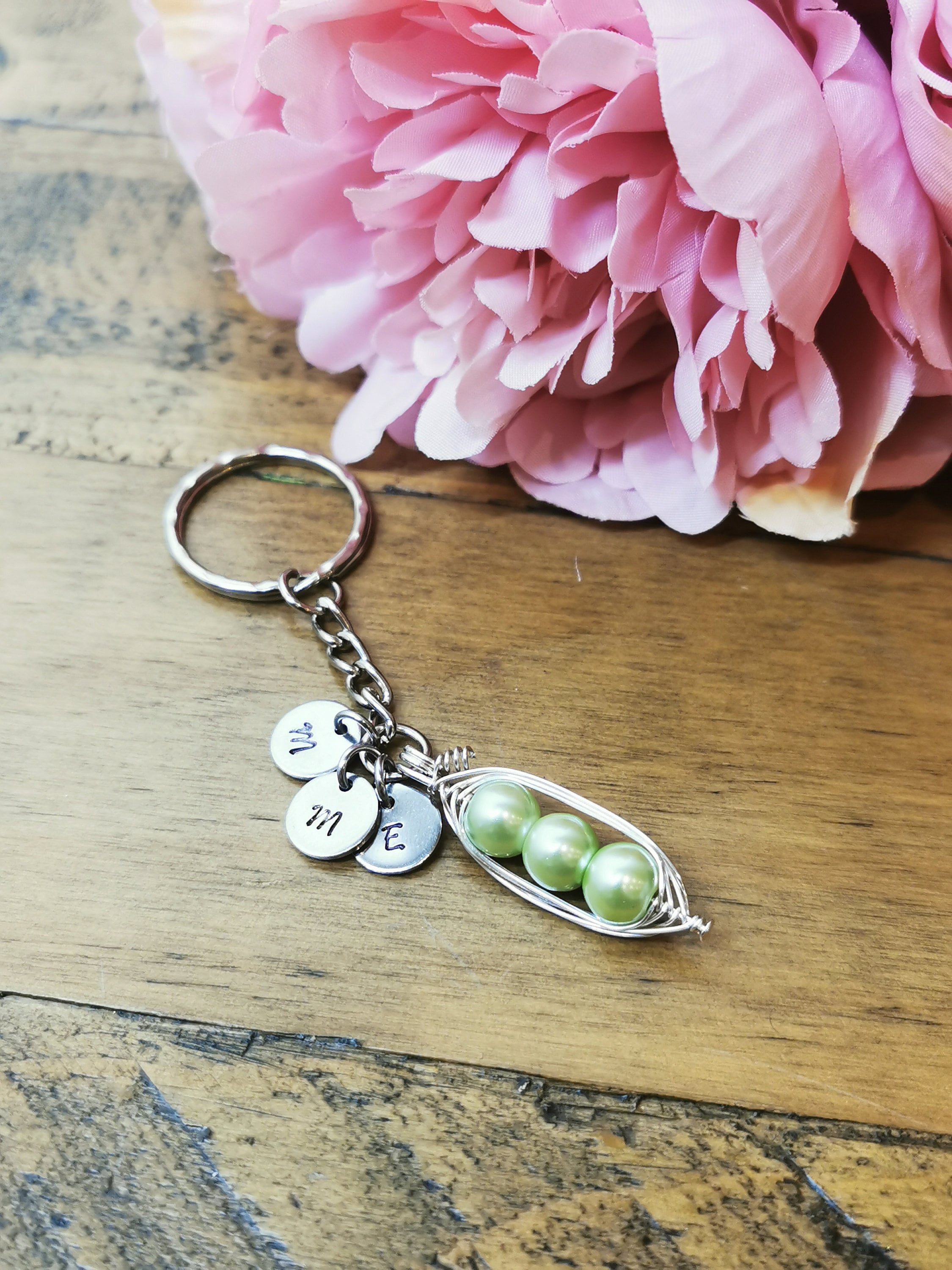 Pea Pod Keyring Mum Gift Two Peas in a Pod Key Chain Best Etsy UK
