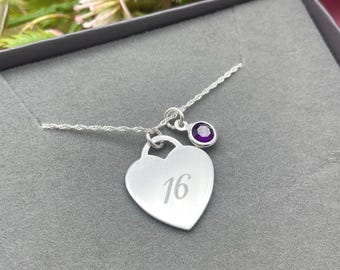Happy 16th Birthday necklace, 16th birthday, 16th Keepsake, Personalised Sweet 16th 18th 20th 21st gift, necklace for niece birthday sister,