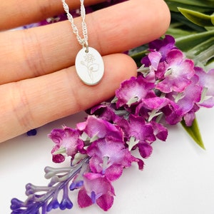 July birthday flower necklace, Waterlily floral necklace, sterling silver flower pendant, July birthday necklace, water lily ruby necklace