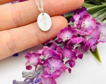 July birthday flower necklace, Waterlily floral necklace, sterling silver flower pendant, July birthday necklace, water lily ruby necklace