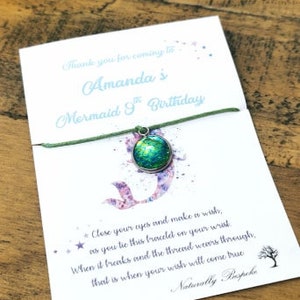 Mermaid wish bracelet, Wish bracelet, Birthday party favour, Party bag filler, Girls party favor, Mermaid party favour, Mermaid party favors