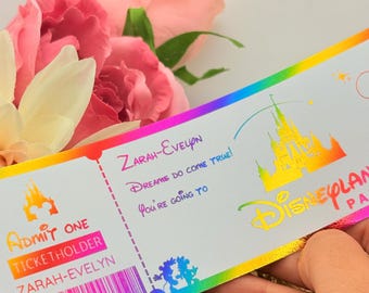 Disneyland Paris foil ticket where dreams do come true gift voucher idea for birthday or Christmas