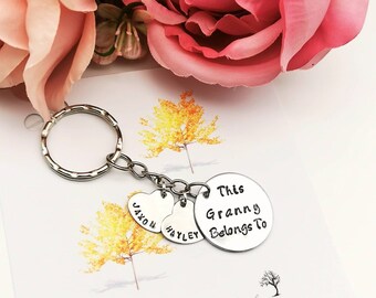 Keychain gift for grandparent, This Granny belongs to keychain, Granny Mother's Day gift, Nanny Mother's Day, Grandma key ring, Grandma gift