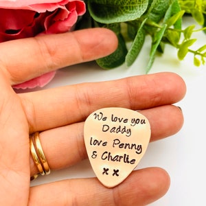 Guitar pick, Plectrum, Personalised guitar plectrum, I pick you, My dad rocks, Musician gift idea, Hand stamped plectrum, Guitar player gift