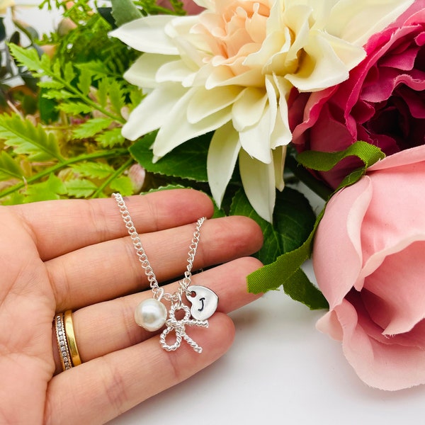 Tie the knot personalised Bridesmaid necklace,  Will you be my bridesmaid gift? I couldn't tie the knot without you bridesmaid