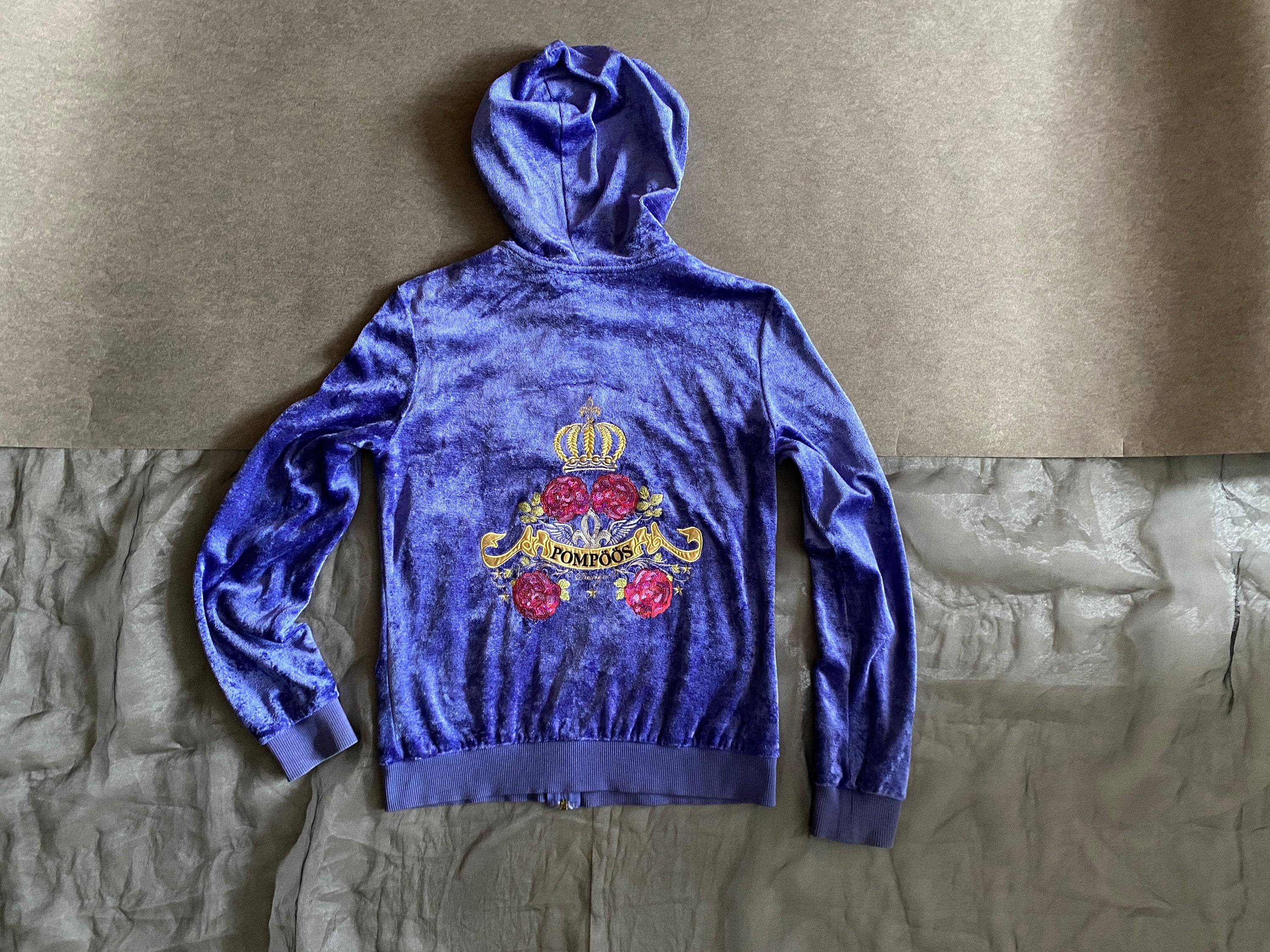 Y2K Pompoos Purple Sparkly Hoodie Harald Gloockler Glam Jacket - Etsy