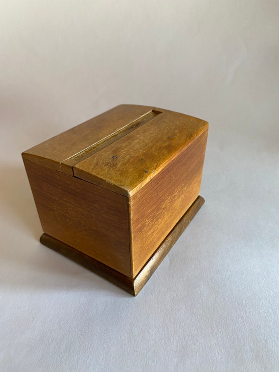 Art Deco Zigarettenspender Box, Zigarettenetui, Vintage Holz