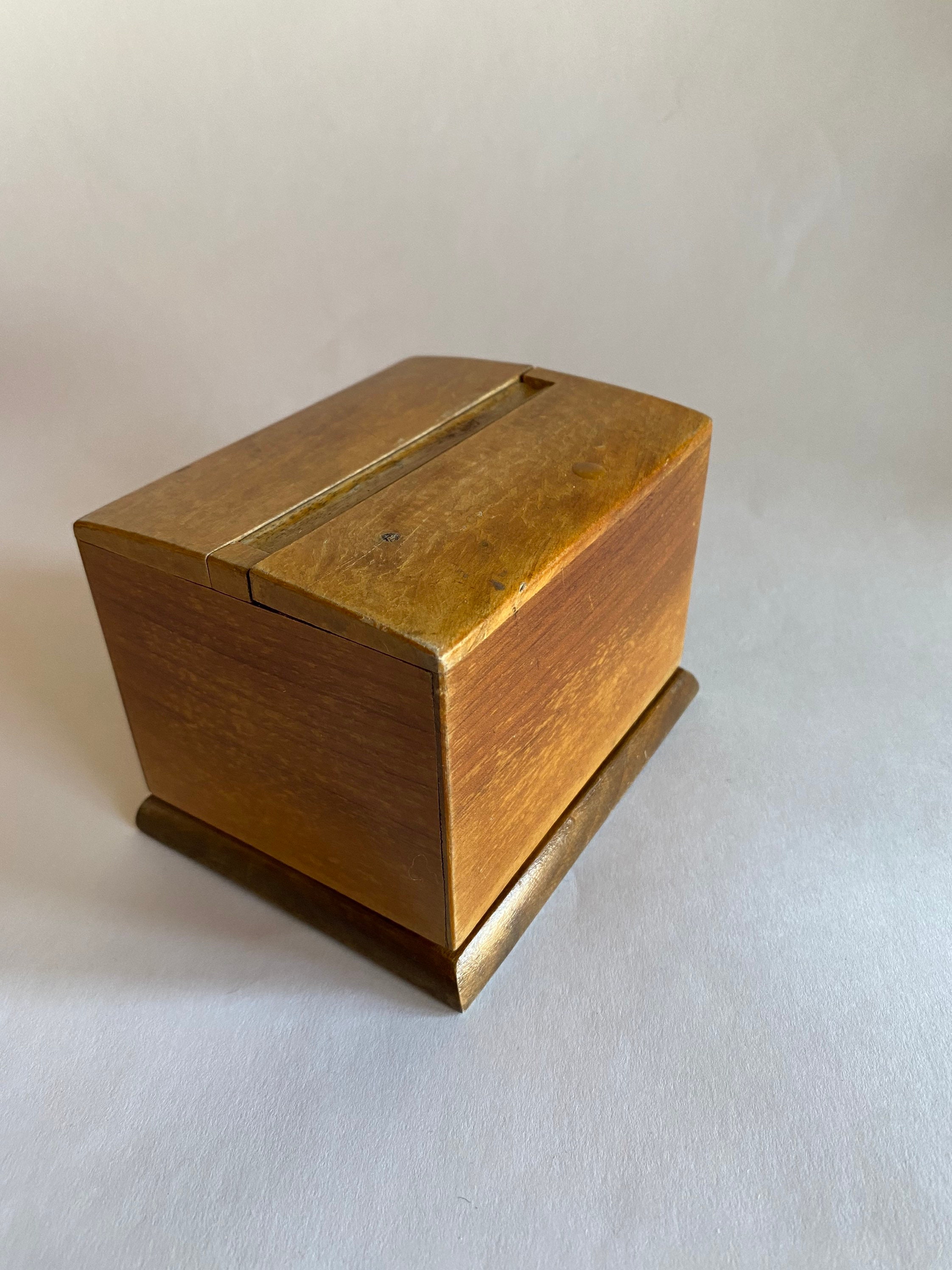 Art Deco Cigarette Dispenser Box Vintage Wood Collectible Etsy