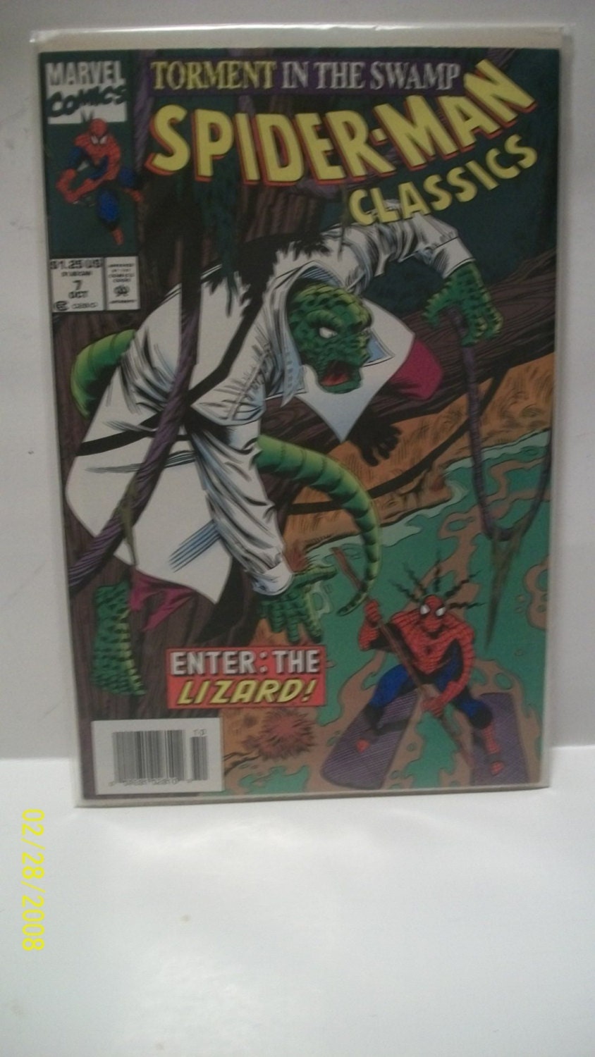 Spider-man Classics #7 Octubre Tormento en el Pantano El Lagarto  Reimpresión Increíble SM 6 VG-VF Vintage Sin leer Condición Marvel Comic  Book 1993, image size:844x1500
