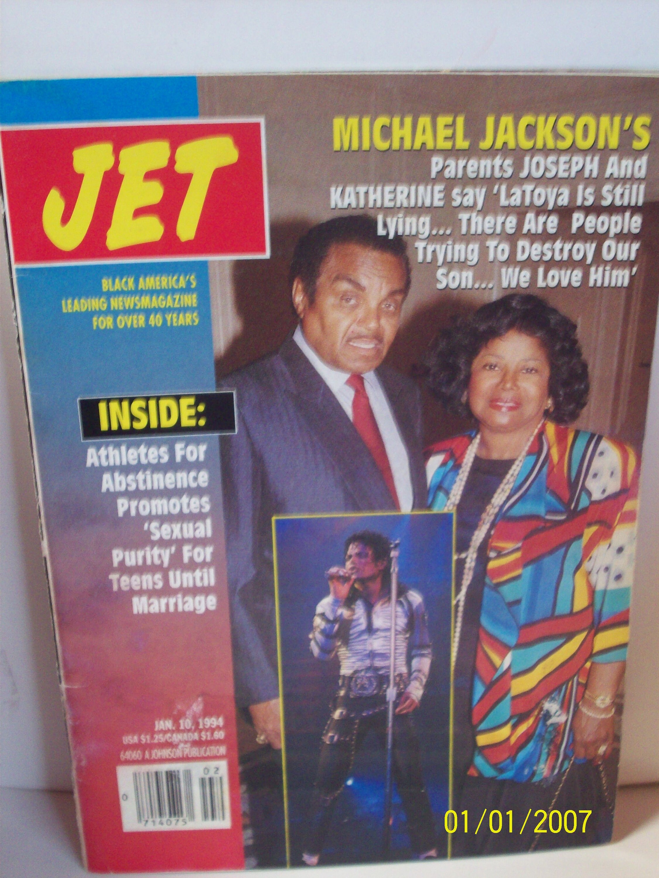 ジョーとキャサリン・ジャクソンが表紙を飾る Jet Magazine 1994年1月10日 Yntage アフリカ系アメリカ人雑誌 芸術・工芸  黒人歴史プロジェクト - Etsy 日本, image size:2250x3000
