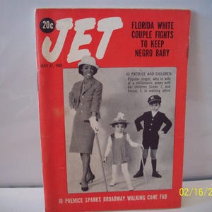 Jo Premice And Children Jet Magazine May 27,1965 Vintage African American Pocket Size Magazine Arts/Crafts Black History Project Gift Idea