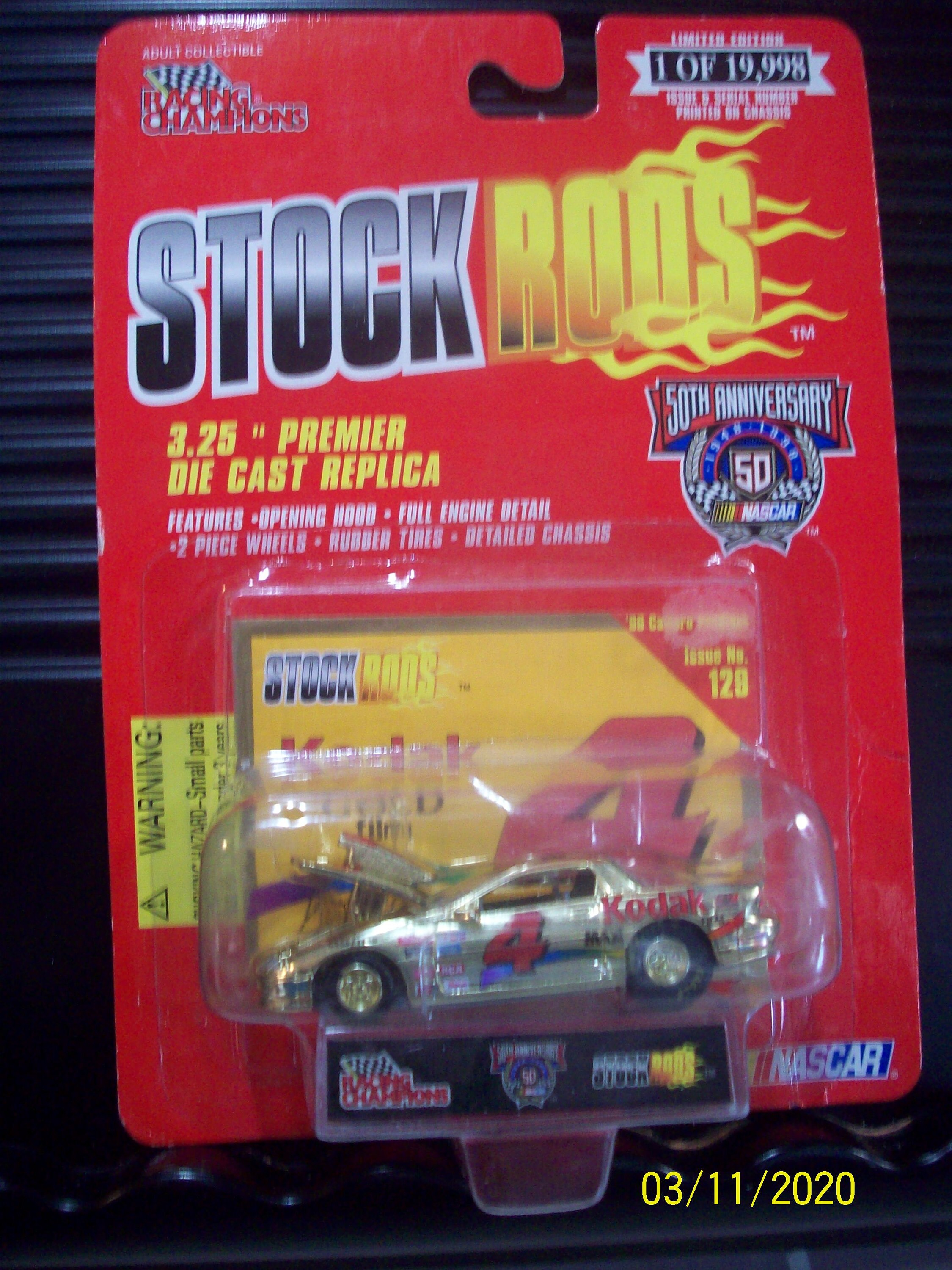 NASCAR Stock Rods Gold Kodak 96 Chevy Camaro NASCAR 50th