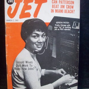 Pretty Chicago Wife PBX Operator Jet Magazine Mar 2,1961 Vintage African American Pocket Size Magazine Arts/Crafts Black History