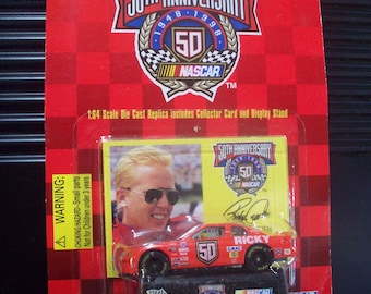 NASCAR 50th Anniversary Ricky Craven #50 Hendricks Motorsports 1998 Racing Champions 1/64 Scale NASCAR Diecast Car New on Card Stock Car