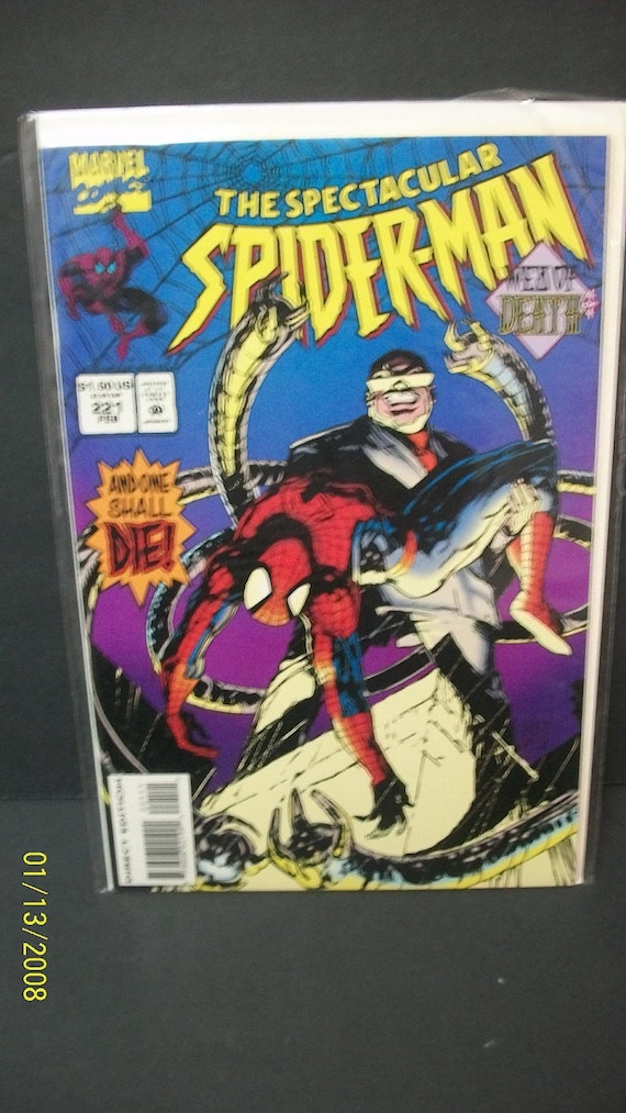 Spiderman Spectacular Spider-man #221 Dr. Octopus on Cover Web of