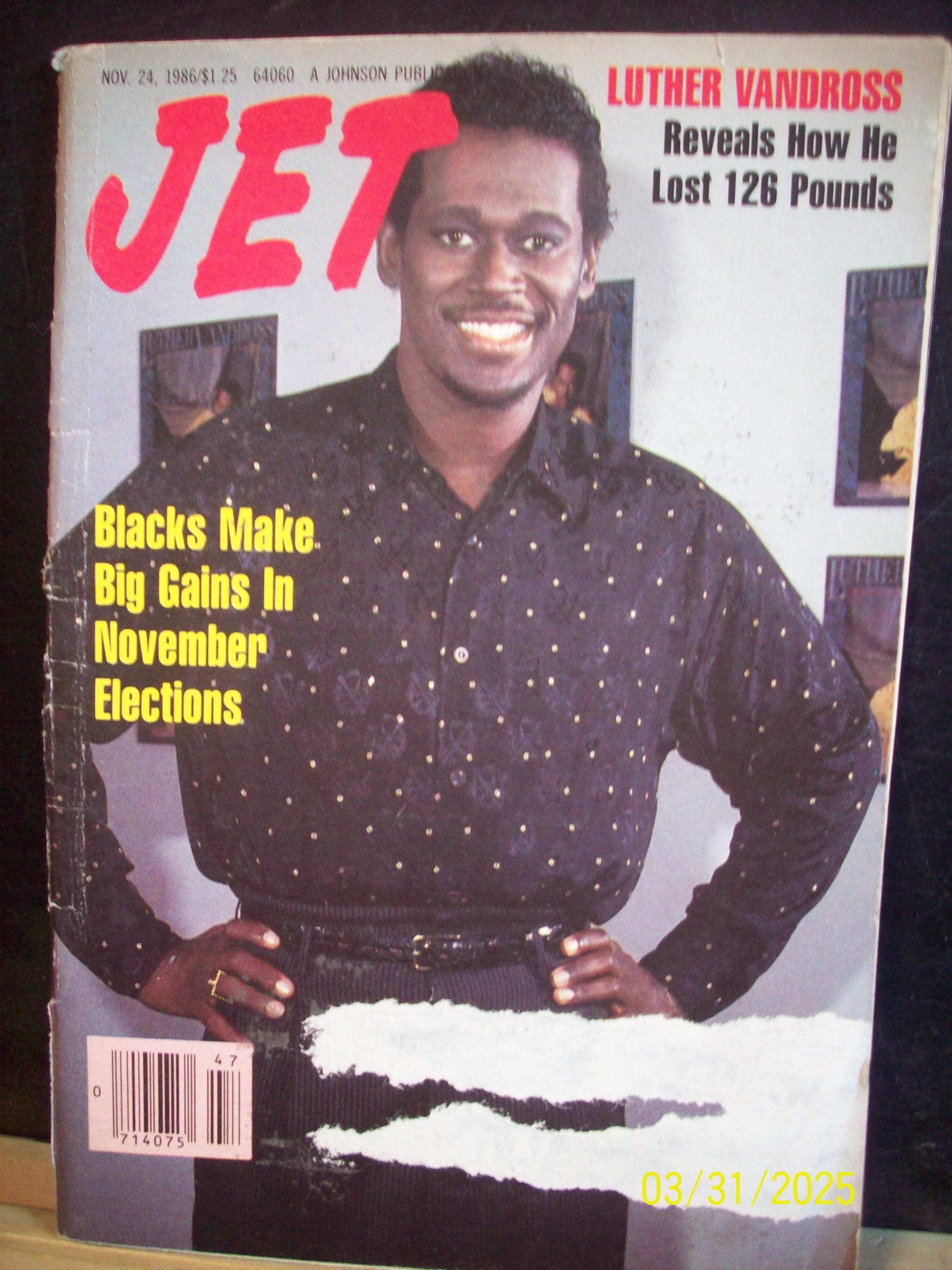 Luther Vandross Soul Singer on Covernov 24.1986 Vintage Jet
