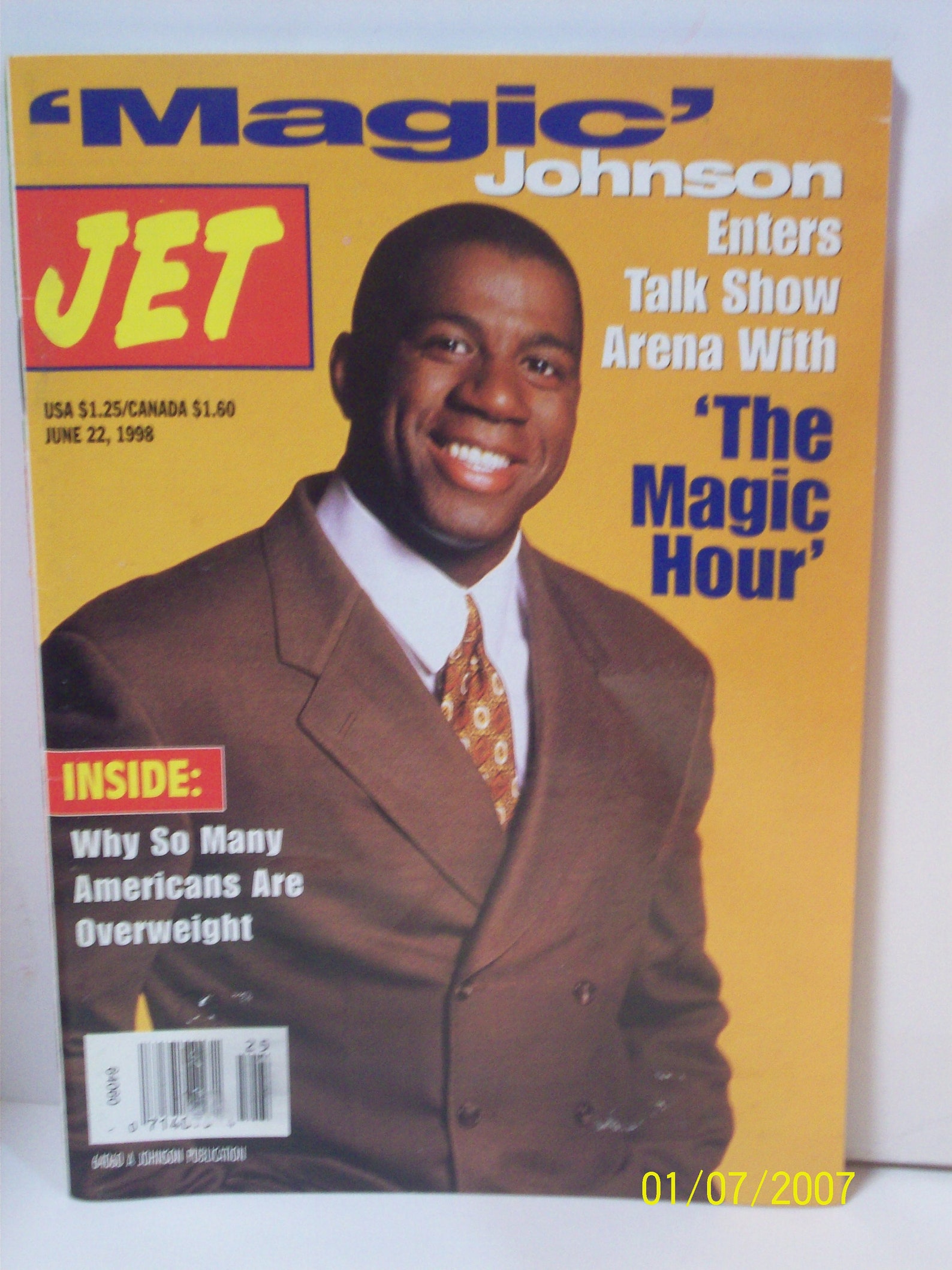 Star Magic Johnson NBA Basketball Star Magic Johnson Enters Talk Show Arena Vintage Jet ...