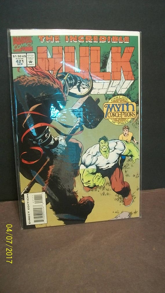 Incredible Hulk 421 Myth Conceptions Pt1 Of 3 Hulk Goes To Asgard Vf Nm Vintage Marvel Comic Book 1994 Great Gift Idea - 