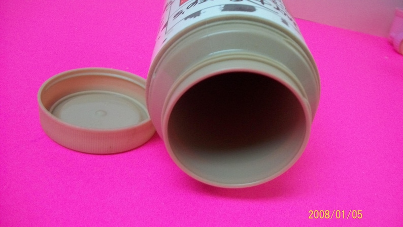 101 Dalmations 1990/'s Walt Disney Aladdin Plastic Thermos Dalmation Dogs Missing Cup Lid Vintage Thermos