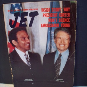 アンドリュー・ヤング、ジミー・カーター大統領が表紙を飾る Jet Magazine 1977年5月19日号 ヴィンテージ アフリカ系アメリカ人雑誌 アート/クラフト 黒人歴史プロジェクト