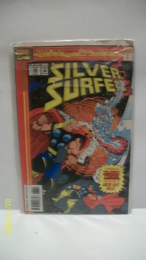 Silver Surfer 86 Silver Surfer Versus Thor Guest Beta Ray Bill On Cover Vg Fine Unread Vintage Comic Book Marvel Comics 1993