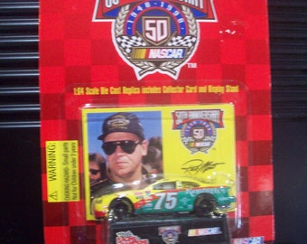 NASCAR 50th Anniversary Rick Mast #75 Remington Ford Taurus Racing Champions 1/64 Scale NASCAR Diecast Car New on Card 1998 Stock Car