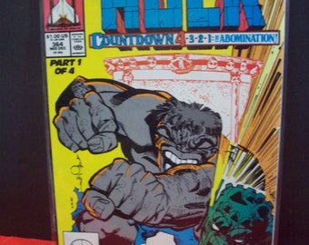 Incredible Hulk #364 Grey Hulk Vs Abomination Countdown Pt 1 of 4 VF  Cond Vintage Comic Book 1988 Marvel  Comics