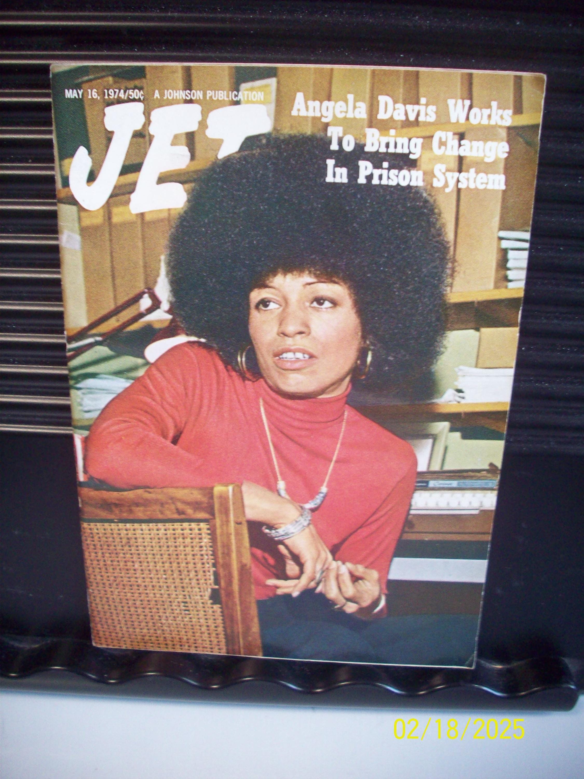 Jet Davis Angela Davis Jet Magazine May 16 J1974 Out of Print Weekly African ...