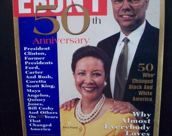 Ebony Magazine 50th Anniversary General Colin Powell  And Wife On Cover,Nov 1995 Arts And Crafts