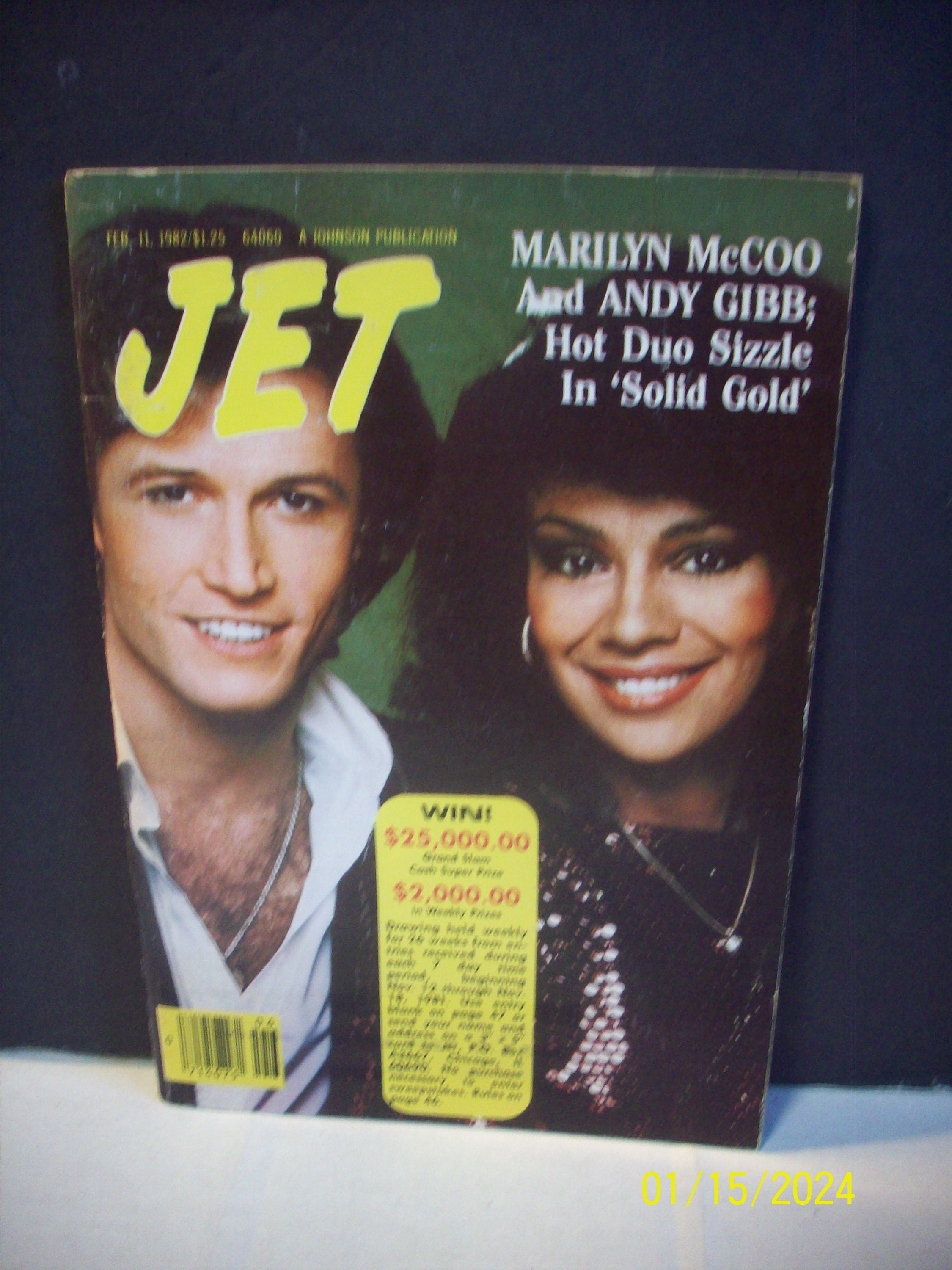 Marilyn Mccoo Andy Gibbs Solid Gold Jet Magazine Feb 11,1982