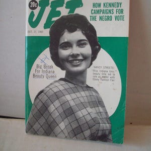 Kennedy Campaigns For Negro Votes, Fashion  Jet Magazine Oct 20,1960 Vintage African American Pocket Size Magazine Arts/Crafts Black History