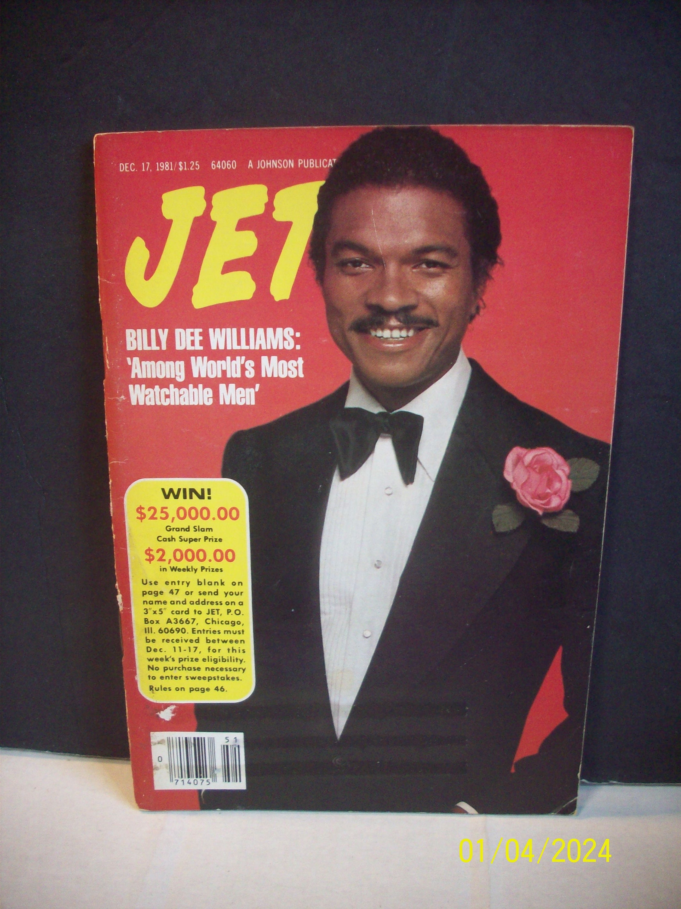 Jet Magazine Billy Dee Williams in Tux on Cover Dec 17, 1981