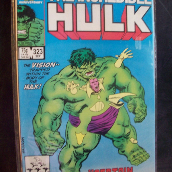 Incredible Hulk #323  Hulk ,Vision, Avengers & West Coast Avengers VG-VF Cond Vintage Comic Book  1985 Marvel Comics